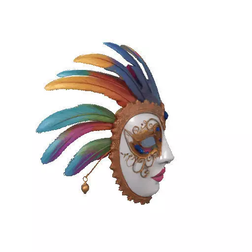 2496 Venetian Carnival Mask Color 3D Model magic 3D print model_14