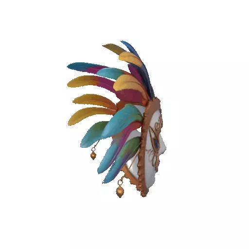 2496 Venetian Carnival Mask Color 3D Model magic 3D print model_17