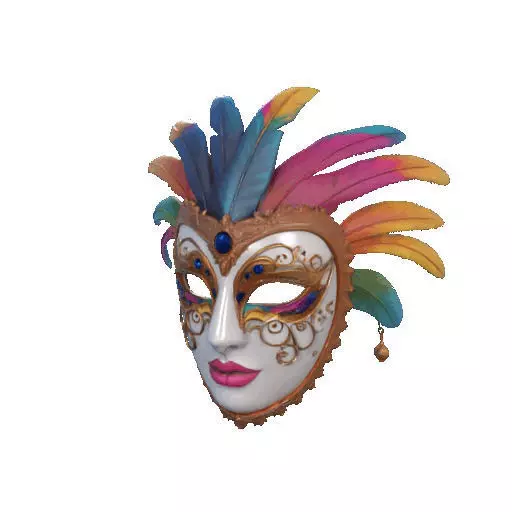 2496 Venetian Carnival Mask Color 3D Model magic 3D print model_36