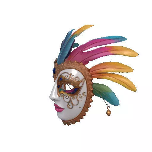 2496 Venetian Carnival Mask Color 3D Model magic 3D print model_33