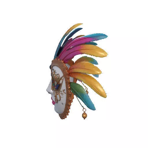 2496 Venetian Carnival Mask Color 3D Model magic 3D print model_30