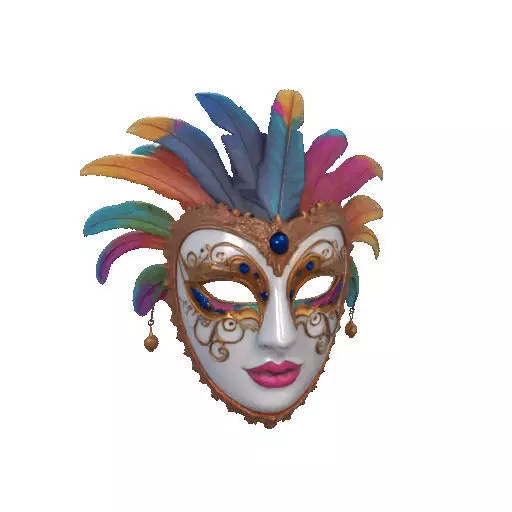 2496 Venetian Carnival Mask Color 3D Model magic 3D print model_9
