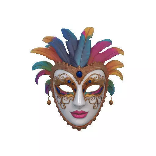 2496 Venetian Carnival Mask Color 3D Model magic 3D print model_8