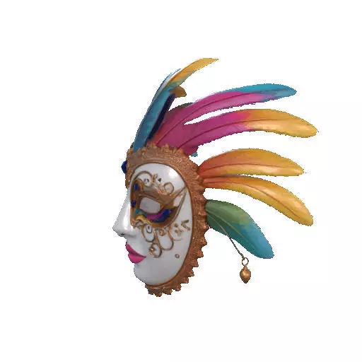 2496 Venetian Carnival Mask Color 3D Model magic 3D print model_32