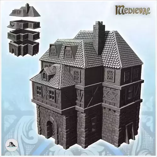 Medieval house with large roof and pointed centerpiece 24 - Medi