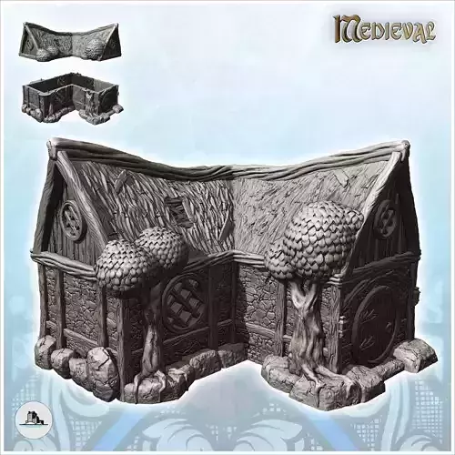 Medieval house with thatched roof and round door 25 - Medieval G