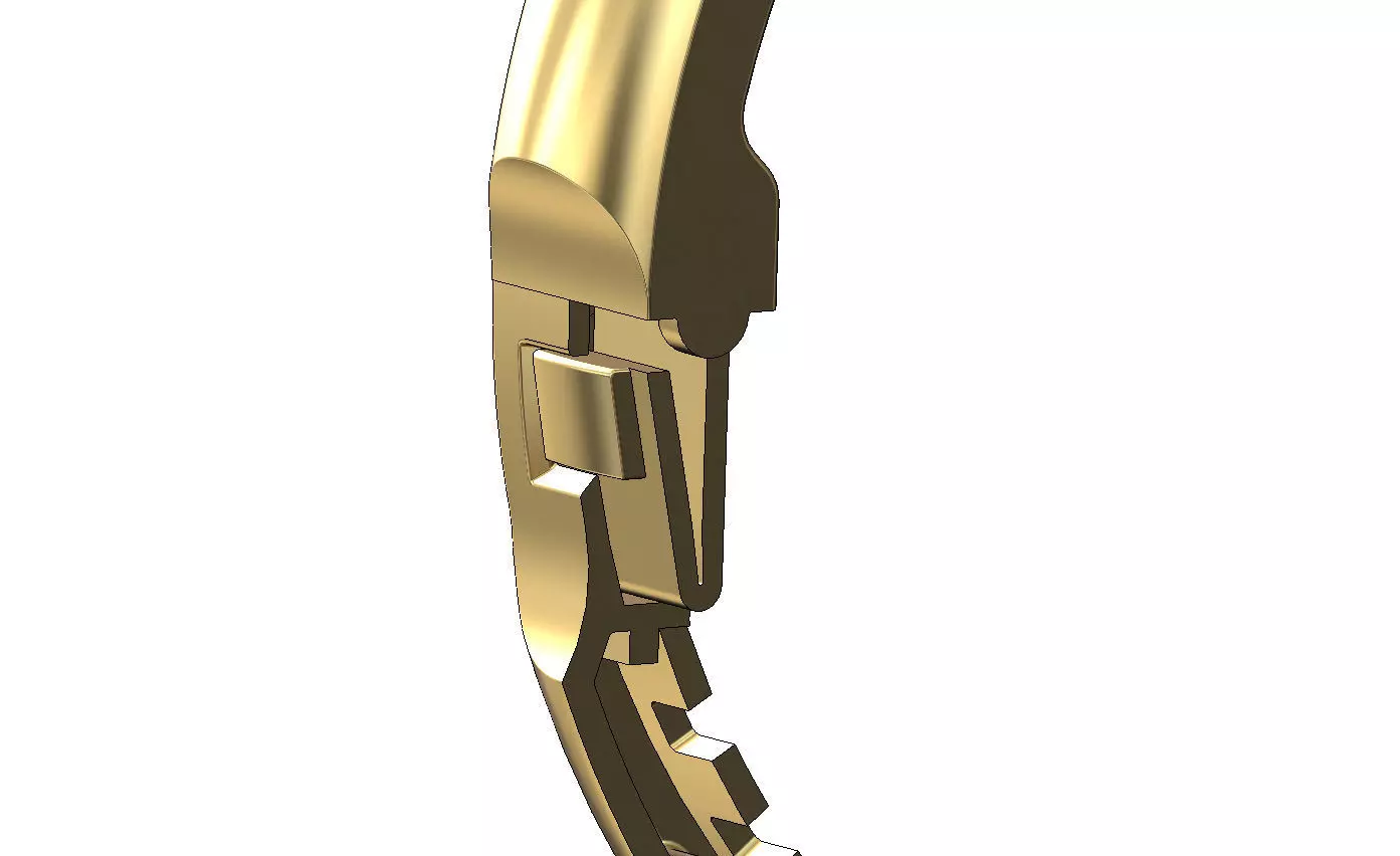 Carved ribs dome rounded flexture clasp bracelet with covers 3D print model_7