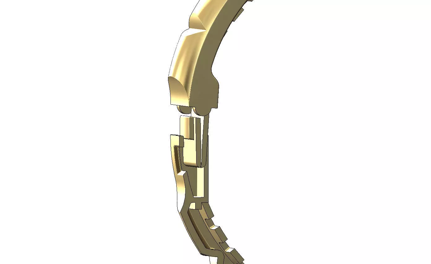 Carved ribs dome rounded flexture clasp bracelet with covers 3D print model_10