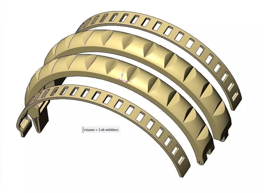 Carved ribs dome rounded flexture clasp bracelet with covers 3D print model_22