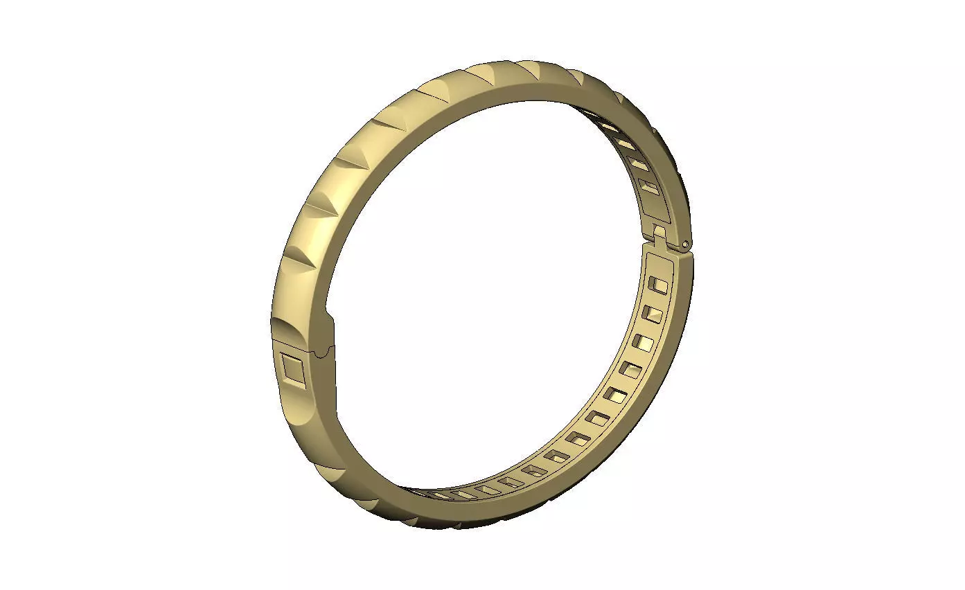 Carved ribs dome rounded flexture clasp bracelet with covers 3D print model_12