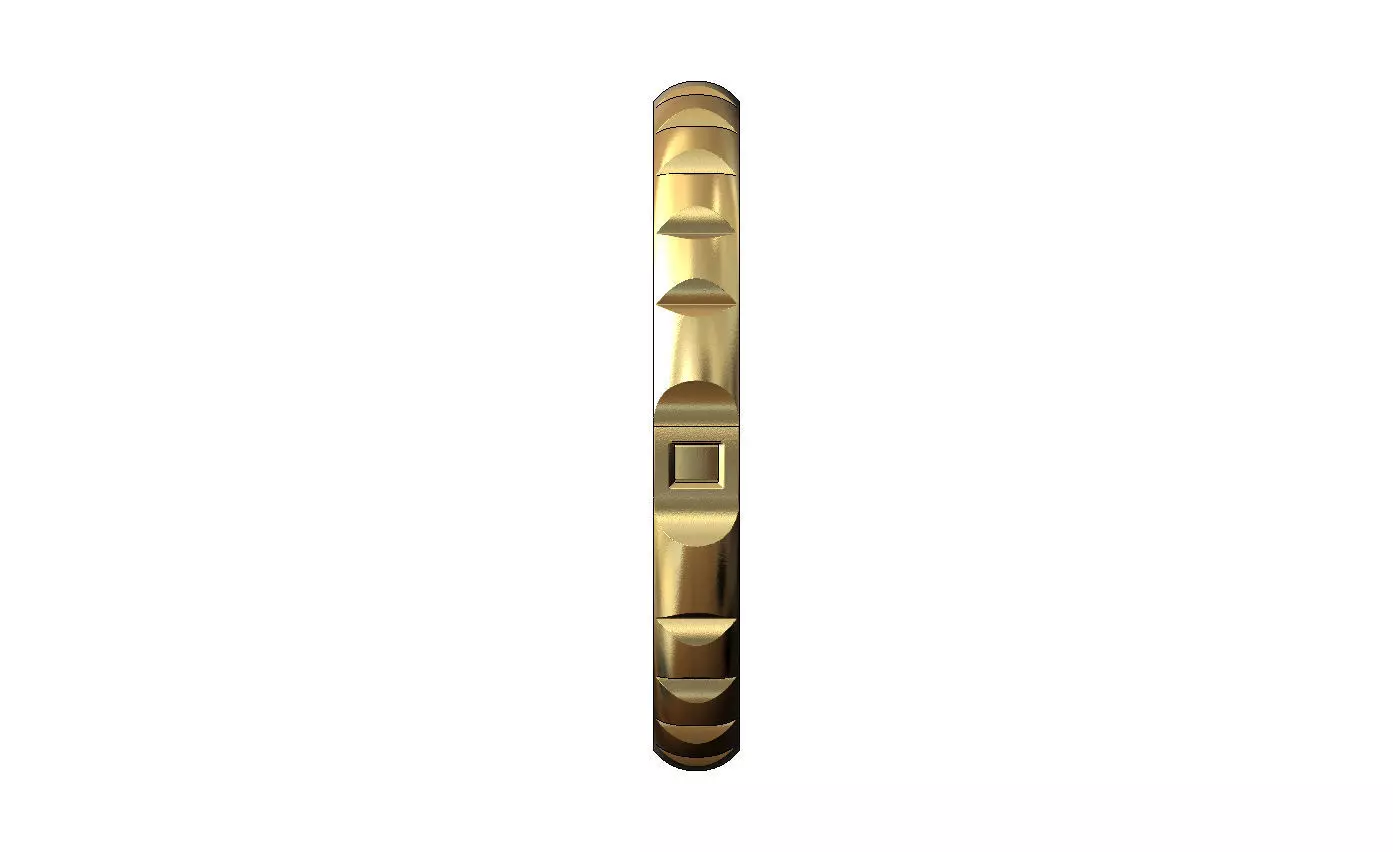 Carved ribs dome rounded flexture clasp bracelet with covers 3D print model_2