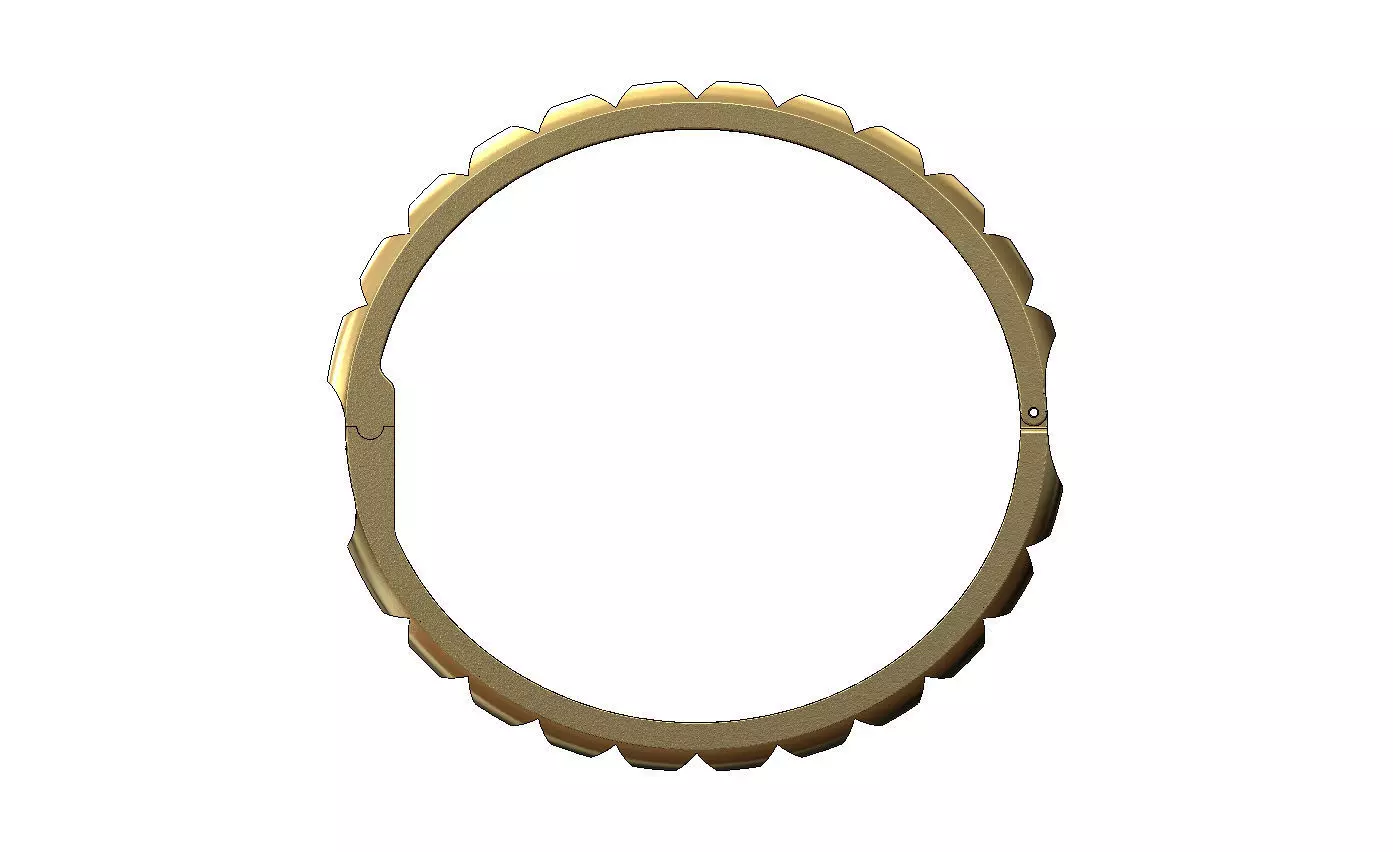 Carved ribs dome rounded flexture clasp bracelet with covers 3D print model_1