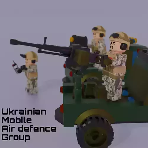 Lego style Ukrainian Air defense mobile group drone hunters