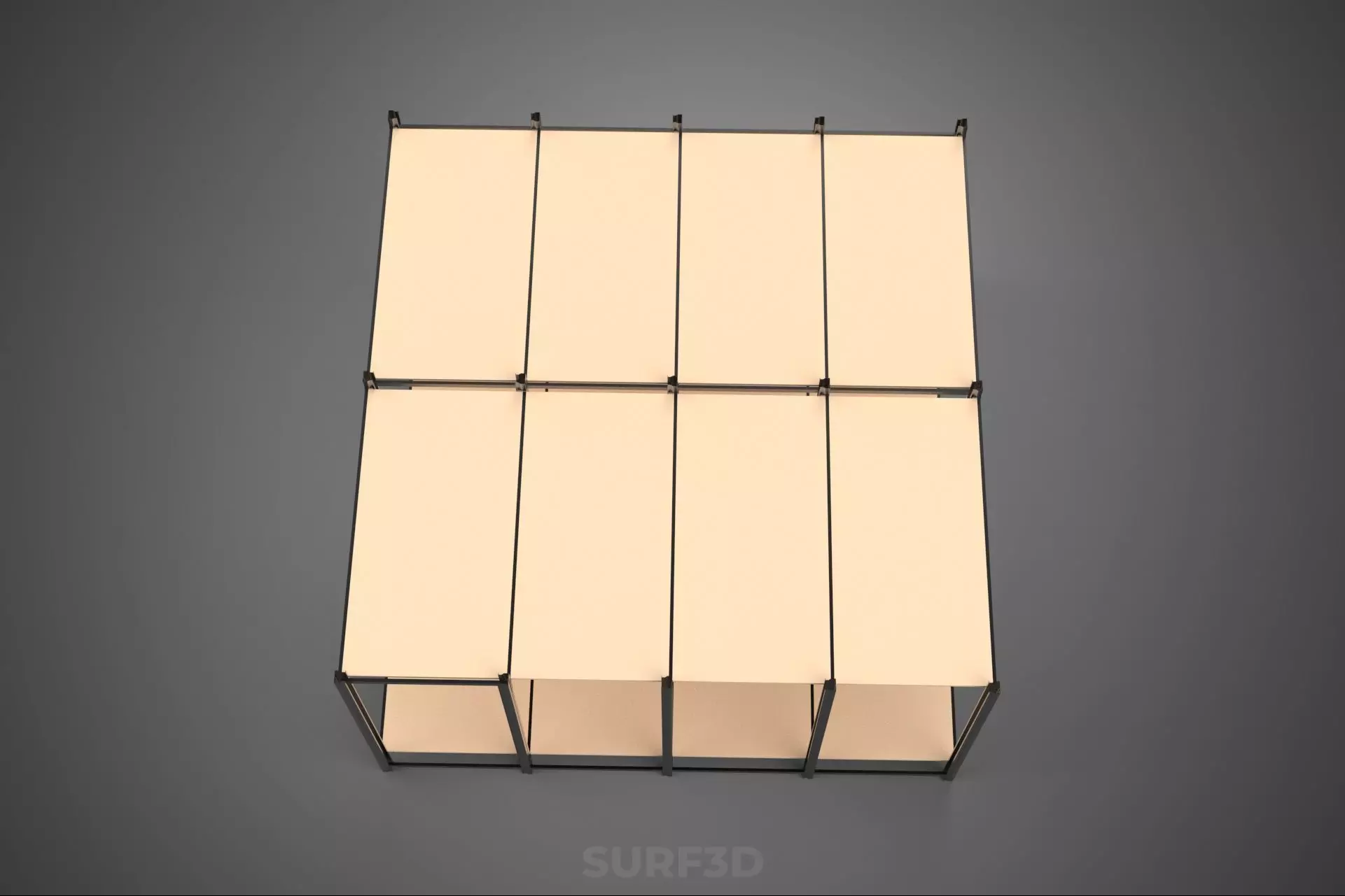 MODULAR DISPLAY FRAME WAREHOUSE SHELVING STORAGE RACK WOOD METAL 3D model_19