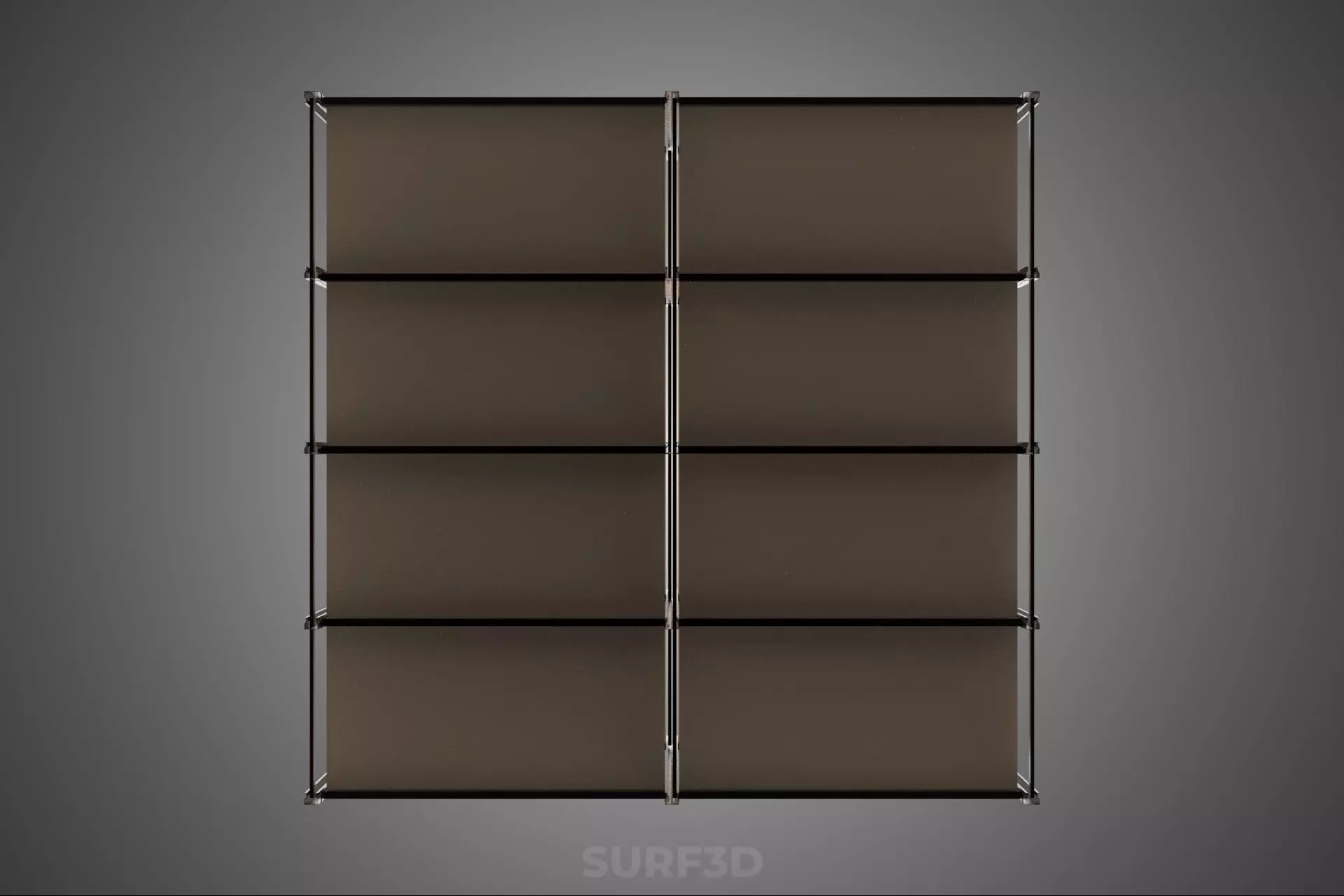 MODULAR DISPLAY FRAME WAREHOUSE SHELVING STORAGE RACK WOOD METAL 3D model_8
