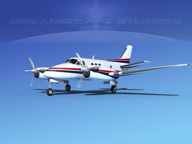 Beechcraft King Air C100 V08 3D model