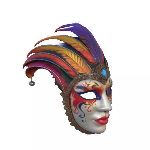 2497 Venetian Carnival Mask Color 3D Model magic 3D print model_11