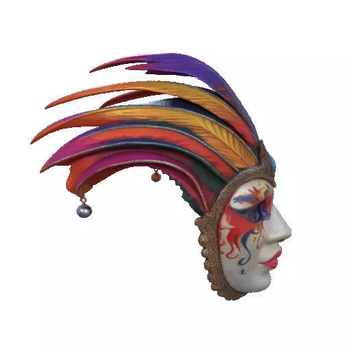2497 Venetian Carnival Mask Color 3D Model magic 3D print model_14