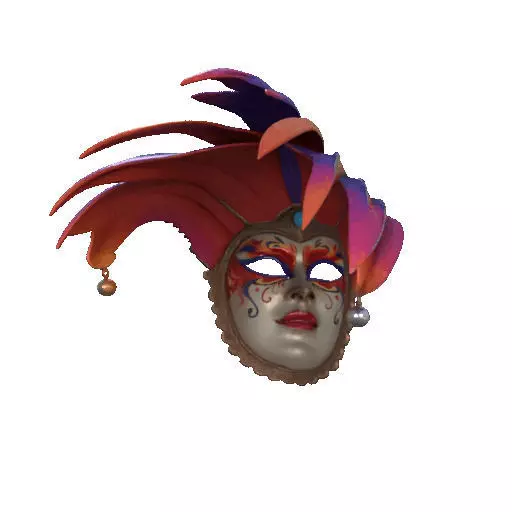 2497 Venetian Carnival Mask Color 3D Model magic 3D print model_21