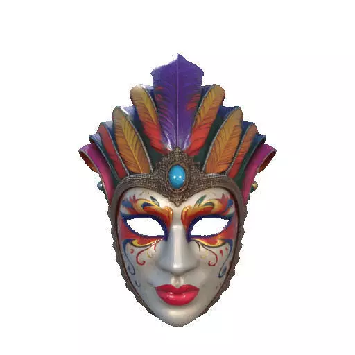 2497 Venetian Carnival Mask Color 3D Model magic 3D print model_8