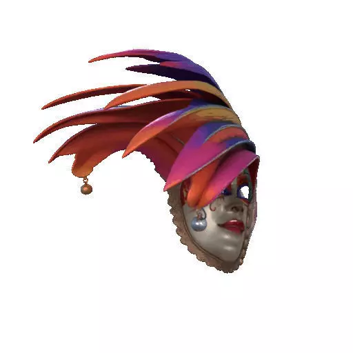 2497 Venetian Carnival Mask Color 3D Model magic 3D print model_19