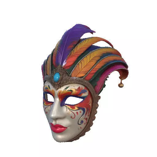 2497 Venetian Carnival Mask Color 3D Model magic 3D print model_36