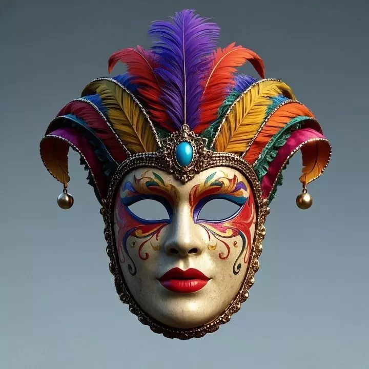 2497 Venetian Carnival Mask Color 3D Model magic 3D print model_0