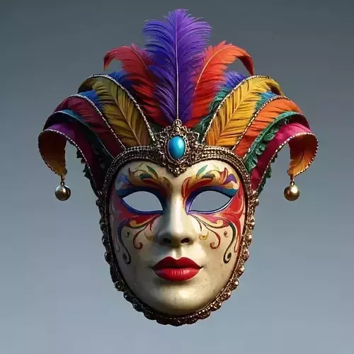 2497 Venetian Carnival Mask Color 3D Model magic 3D print model 2497 Venetian Carnival Mask Color 3D Model magic 3D print model