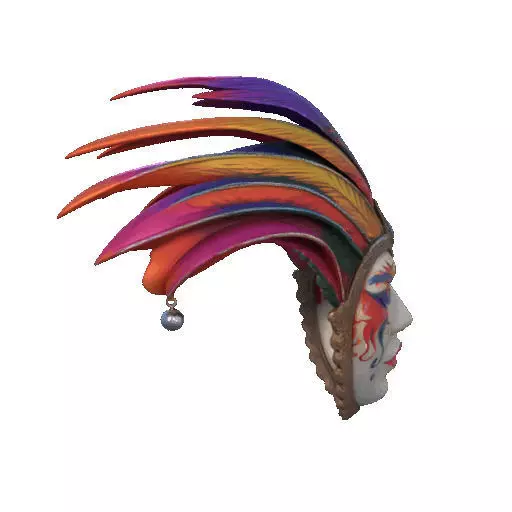2497 Venetian Carnival Mask Color 3D Model magic 3D print model_16