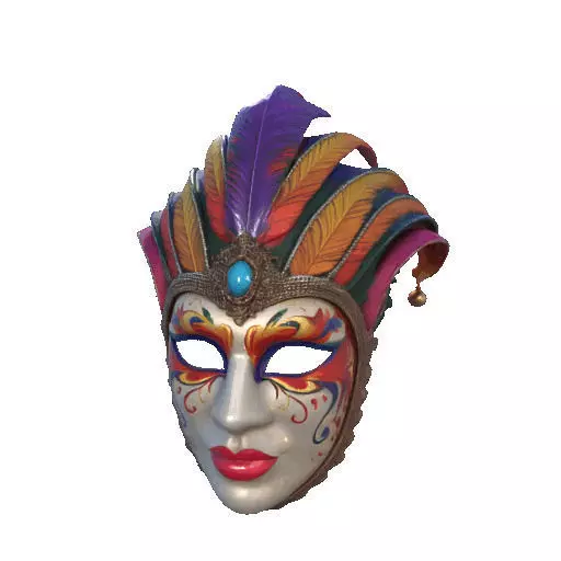 2497 Venetian Carnival Mask Color 3D Model magic 3D print model_37