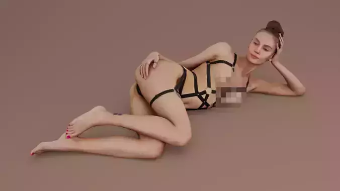 Seductive Girl Posing Lying Down