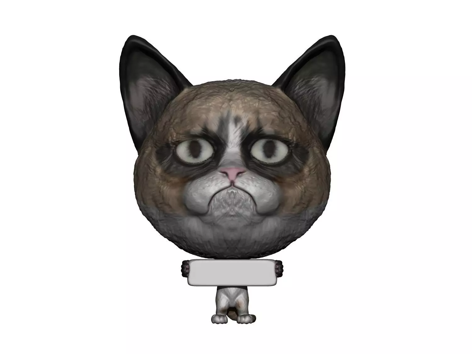 Grumpy cat big head 3D printable 3D model 3D print model