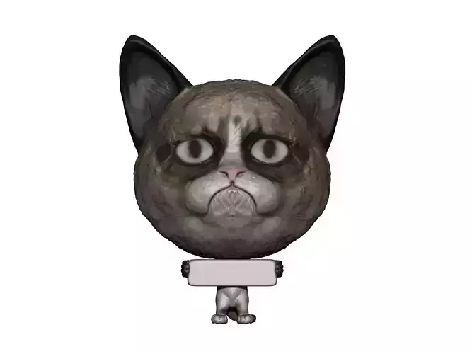 Grumpy cat big head 3D printable 3D model