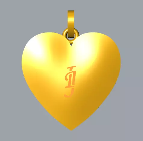 IJ LOVE PENDENT  3D print model_0