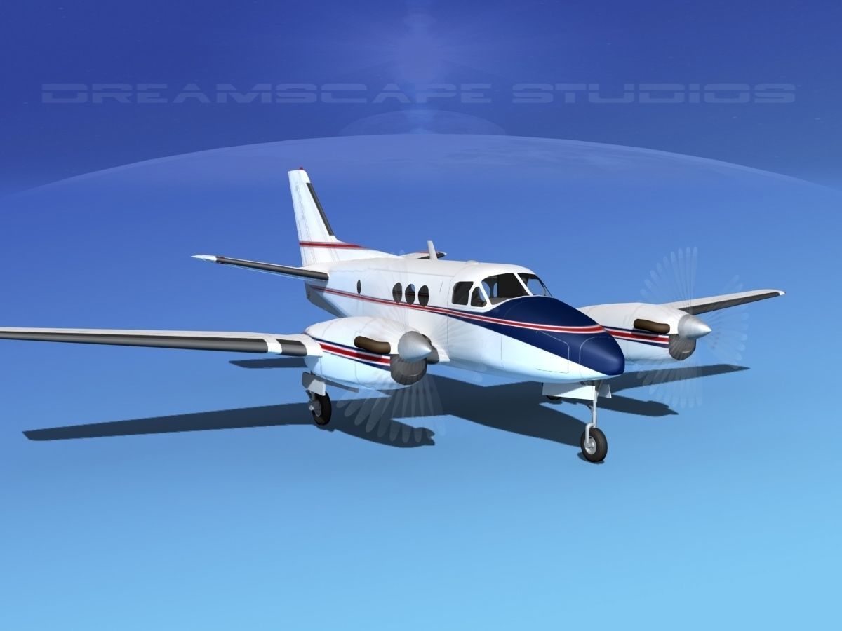 Beechcraft King Air C100 V10 3D model_2