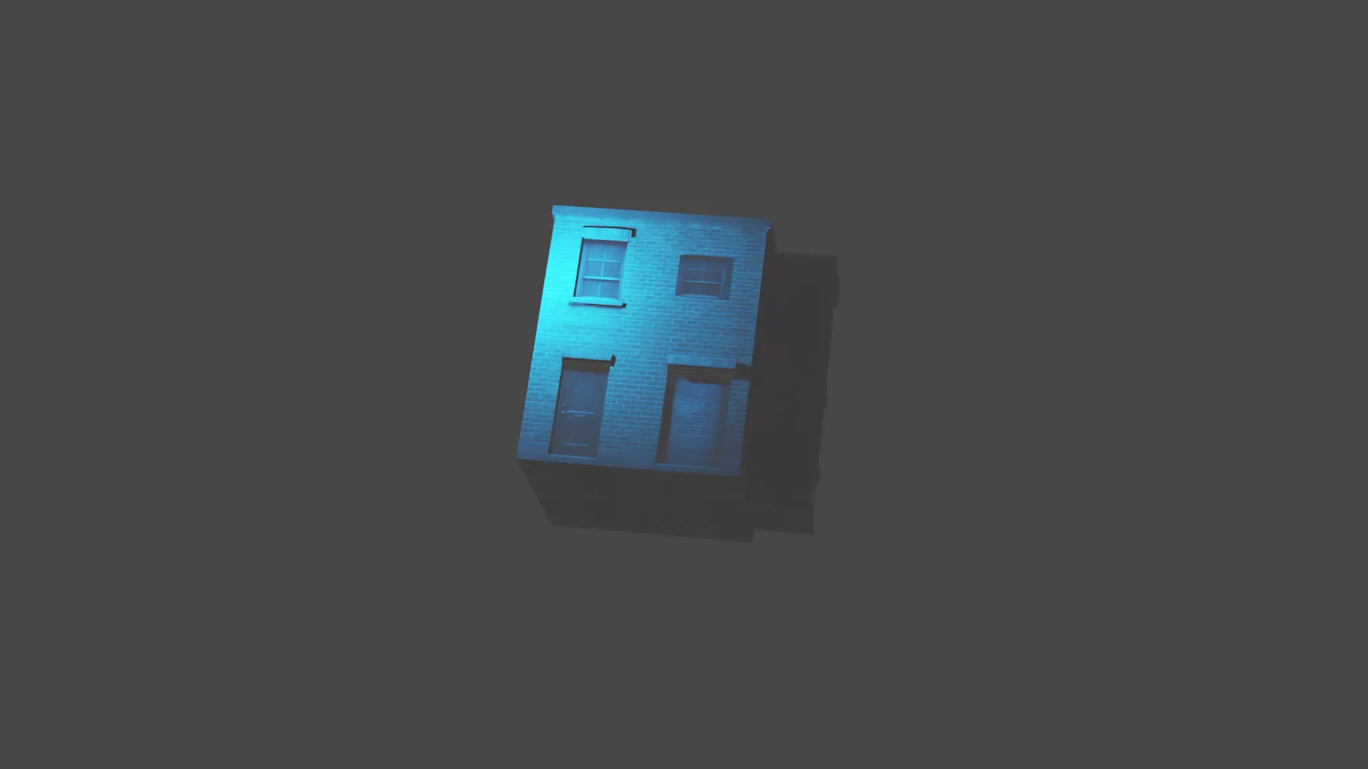 Low Poly Urban Old Building Low-poly 3D model_2