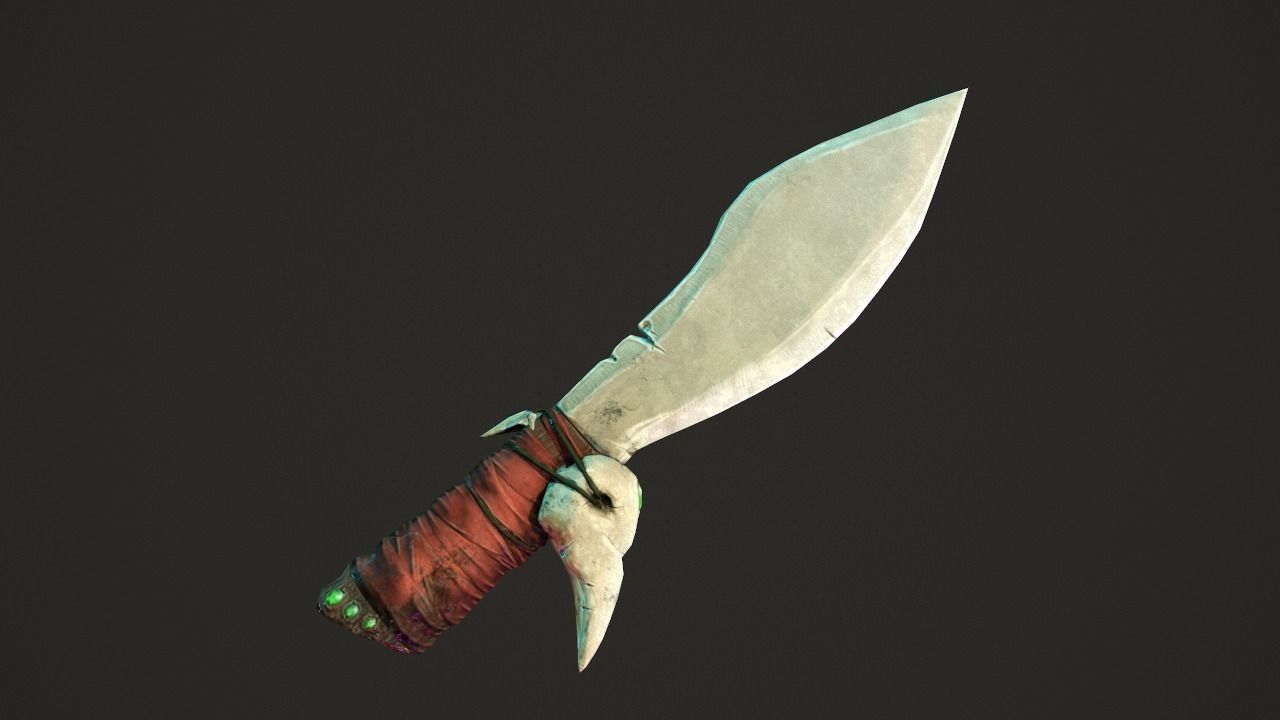 Plague Doctor Dagger - Low Poly and Material ready Low-poly 3D model_0