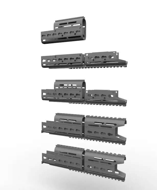 Modular handguard TRAX1  TRAX2 Low-poly 3D model_0