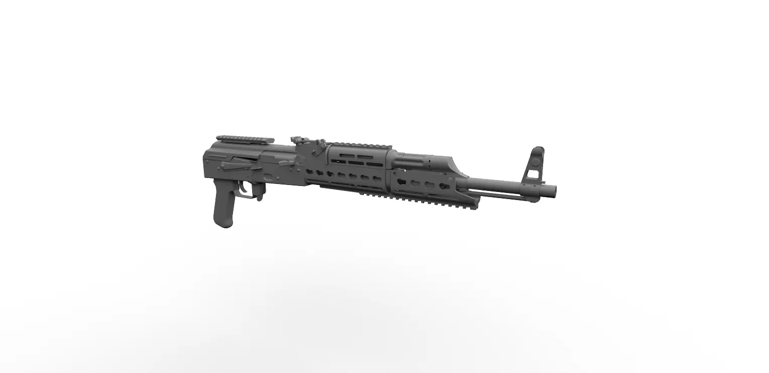 Modular handguard TRAX1  TRAX2 Low-poly 3D model_3