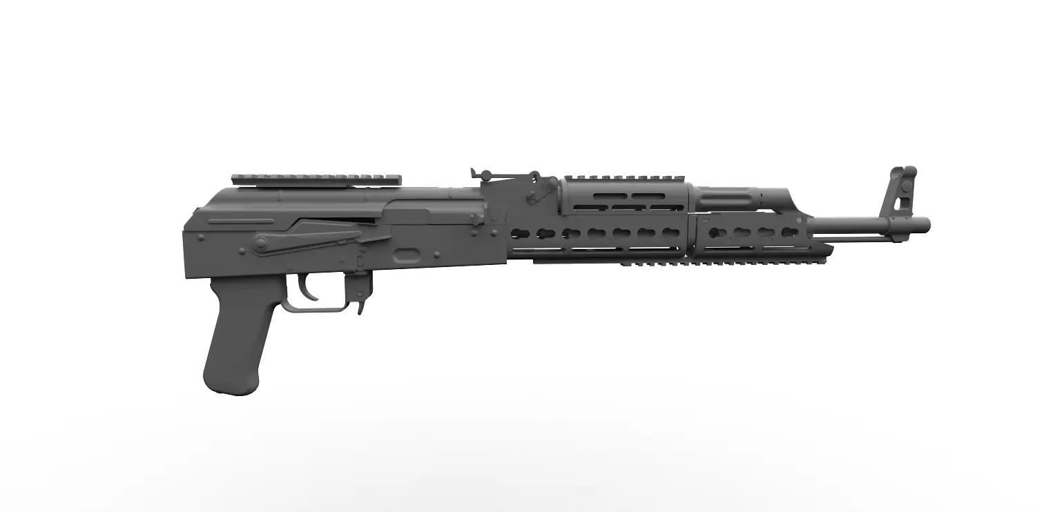 Modular handguard TRAX1  TRAX2 Low-poly 3D model_1