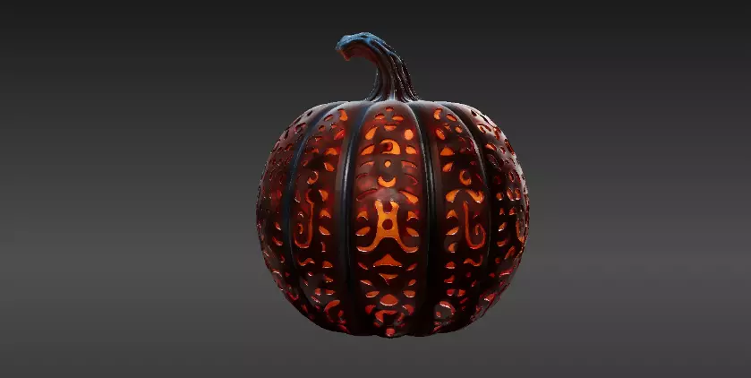 Pumpkin Tealight Lantern 3D Print Model Carved Halloween Lantern 3D print model_6