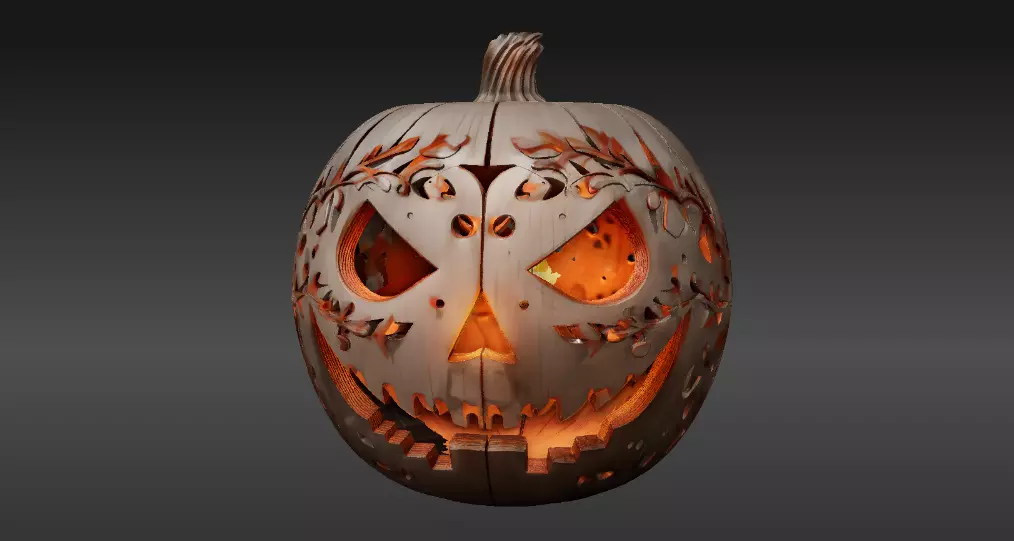 Jack-o Lantern Candle Lantern 3D Print Model Spooky Pumpkin 3D print model_6