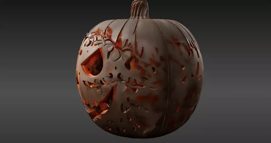 Jack-o Lantern Candle Lantern 3D Print Model Spooky Pumpkin 3D print model_5