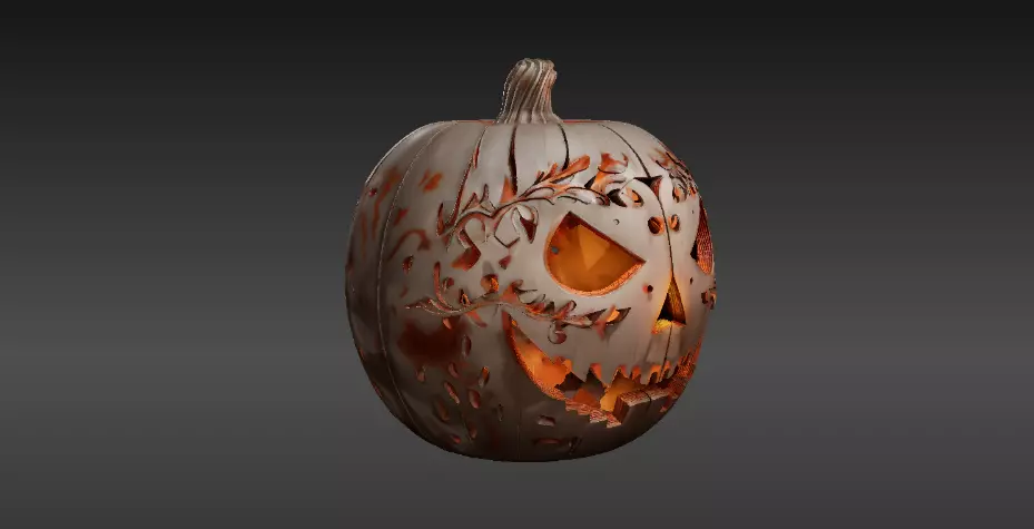 Jack-o Lantern Candle Lantern 3D Print Model Spooky Pumpkin 3D print model_1