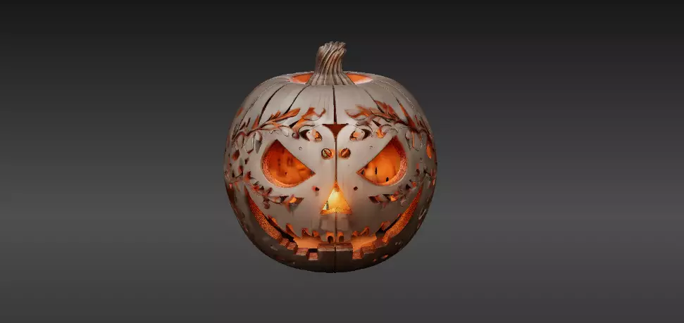 Jack-o Lantern Candle Lantern 3D Print Model Spooky Pumpkin 3D print model_0