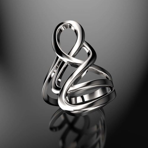 twisted ring 3D print model_1