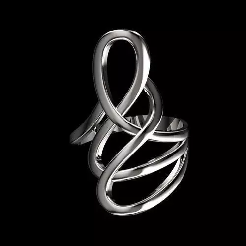 twisted ring 3D print model_0