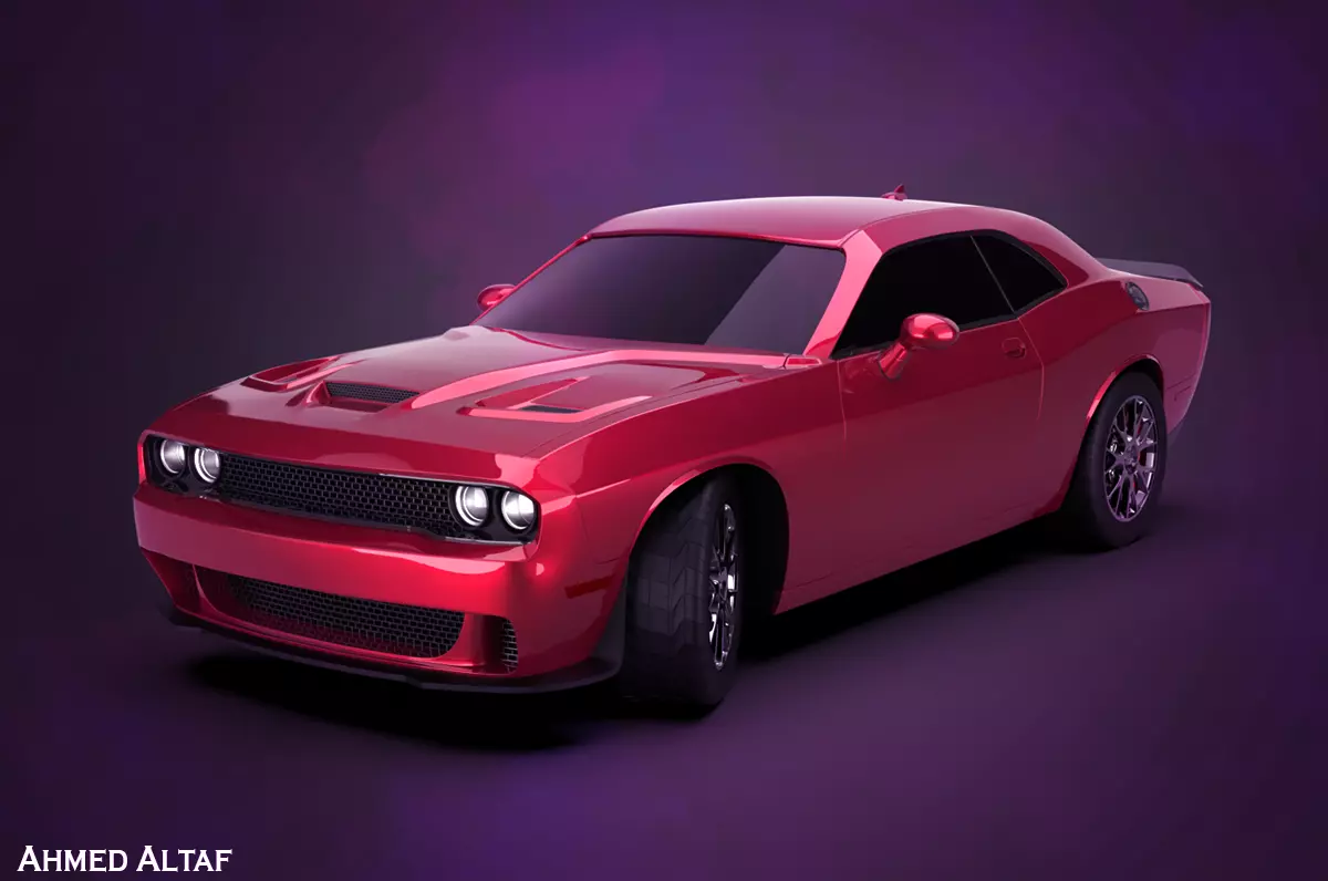 Free Dodge Challenger Hellcat 2015 Car 3D Model Free low-poly 3D model