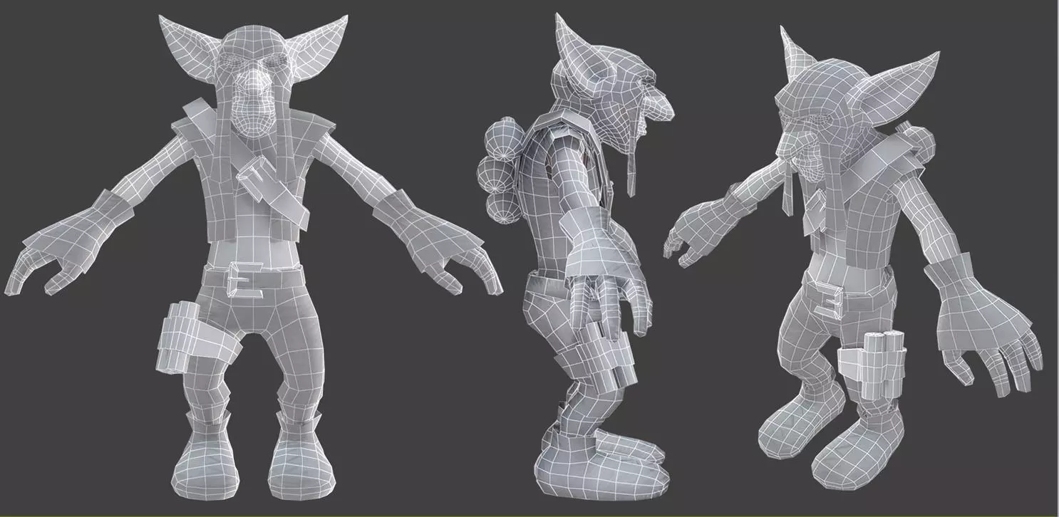 Goblin humanoid creature with arms and legs 3D model_0