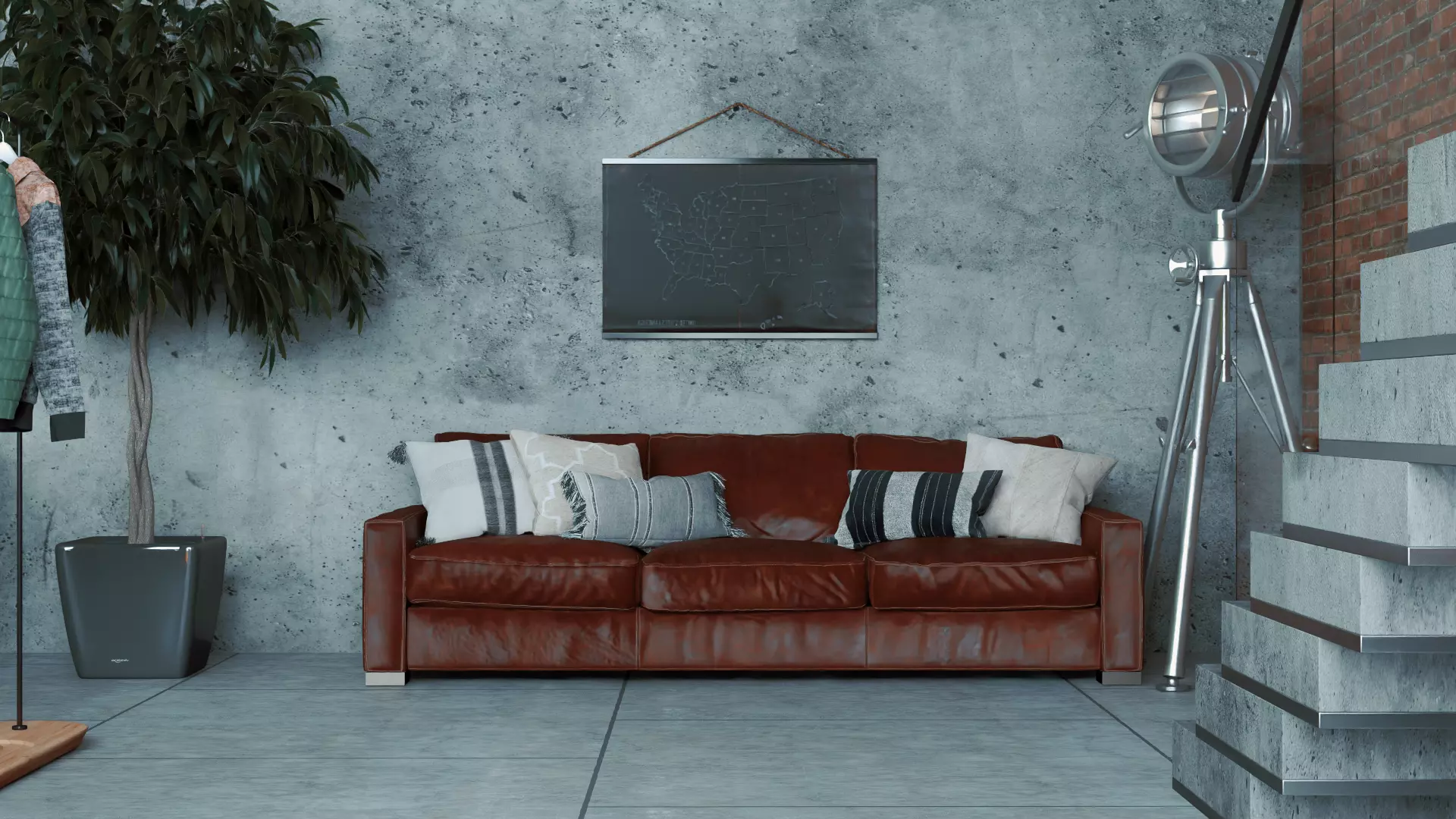 Office interior design 3D model Low-poly 3D model_6